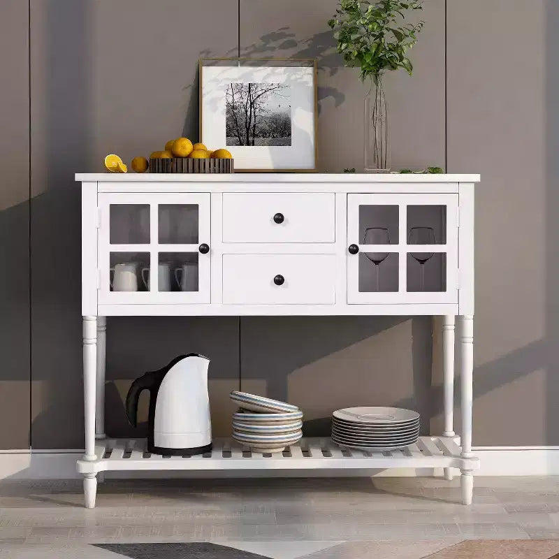 Table d'entrée de ferme avec étagère inférieure Table console
