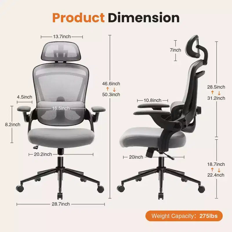 Chaise de Bureau Ergonomique à Dossier Haut Chaise de Gaming Chaise d'Ordinateur