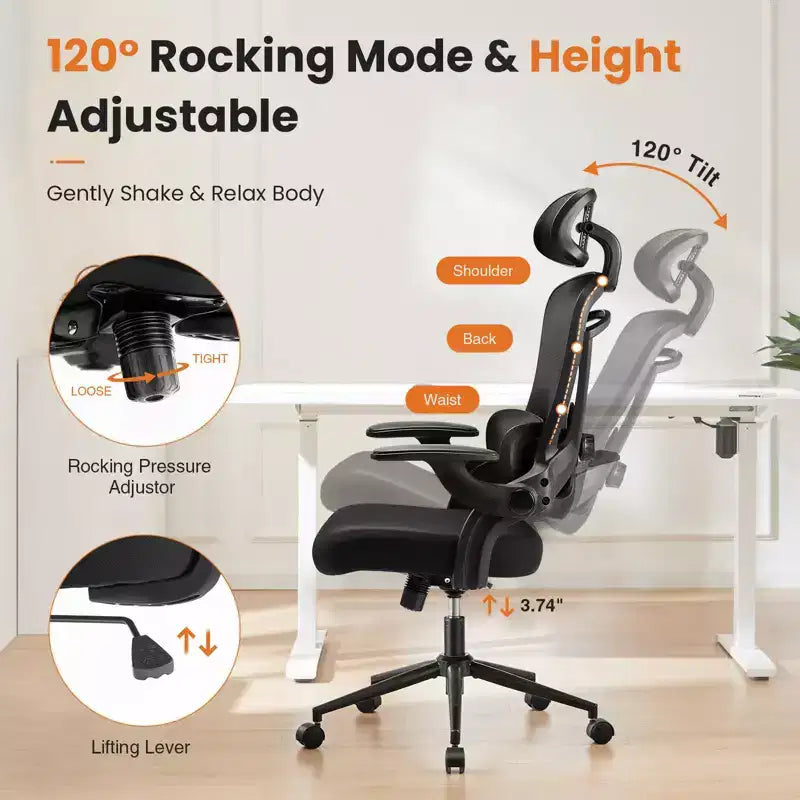 Chaise de Bureau Ergonomique à Dossier Haut Chaise de Gaming Chaise d'Ordinateur