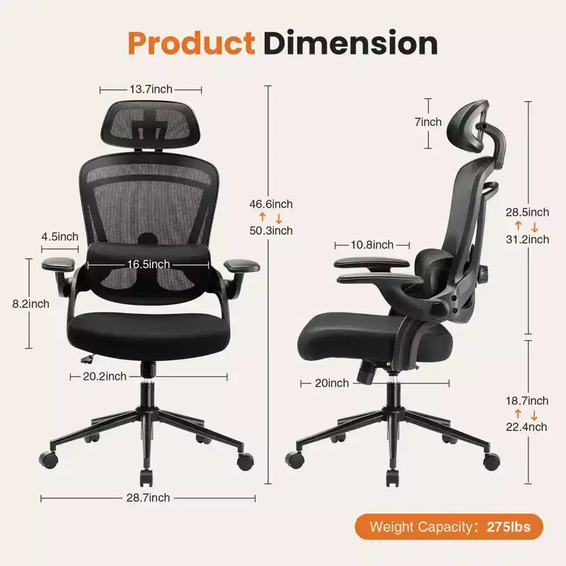 Chaise de Bureau Ergonomique à Dossier Haut Chaise de Gaming Chaise d'Ordinateur