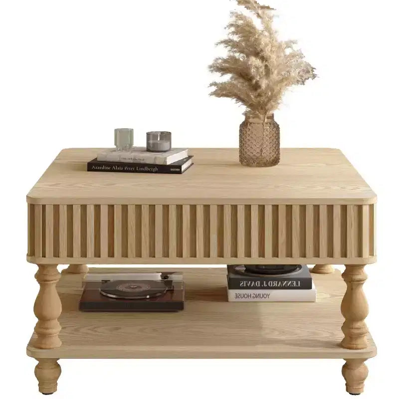Table basse relevable moderne avec rangement, Table basse avec plateau massif