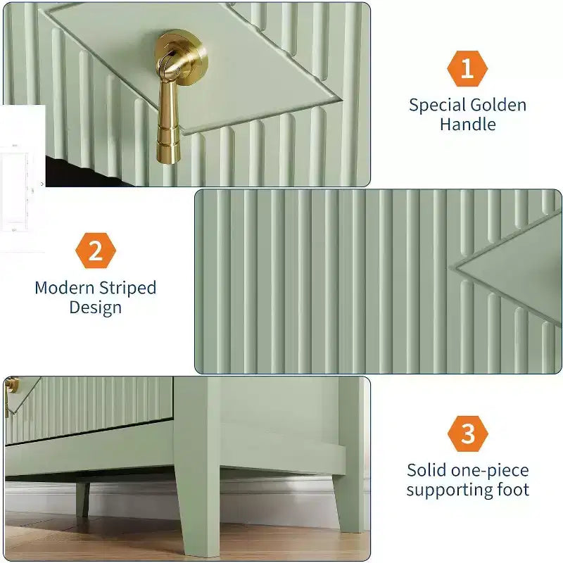 Commode cannelée, Organiseur moderne avec tiroirs profonds