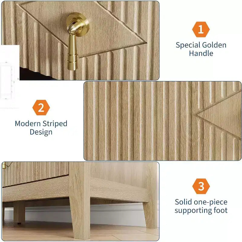 Commode cannelée, Organiseur moderne avec tiroirs profonds