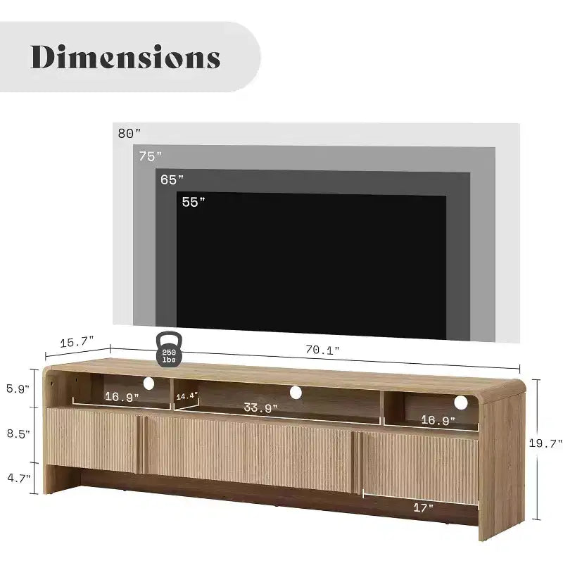 Meuble TV moderne avec rangement Meuble TV en bois Console multimédia