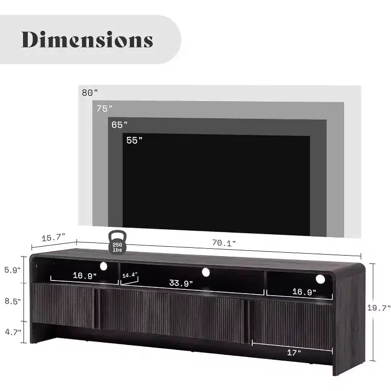 Meuble TV moderne avec rangement Meuble TV en bois Console multimédia