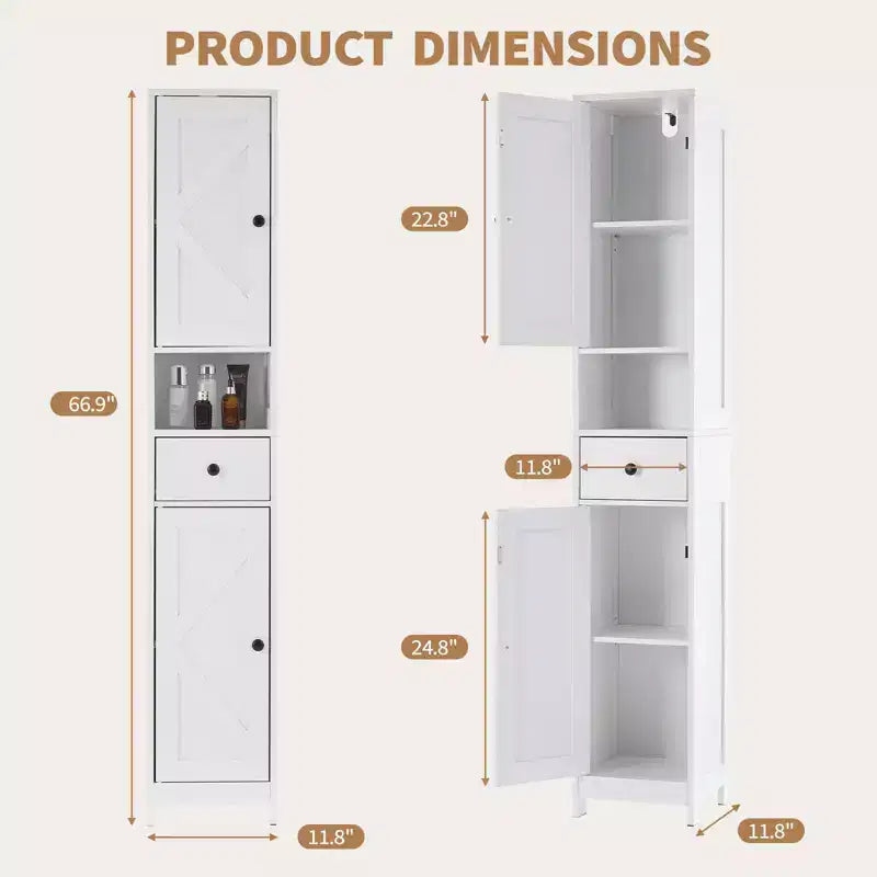 Meuble de rangement WC, colonne de salle de bain, meuble de rangement étroit pour salle de bain