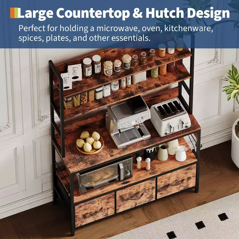 Étagère de cuisine multi-fonctionnelle avec meuble de bar à café