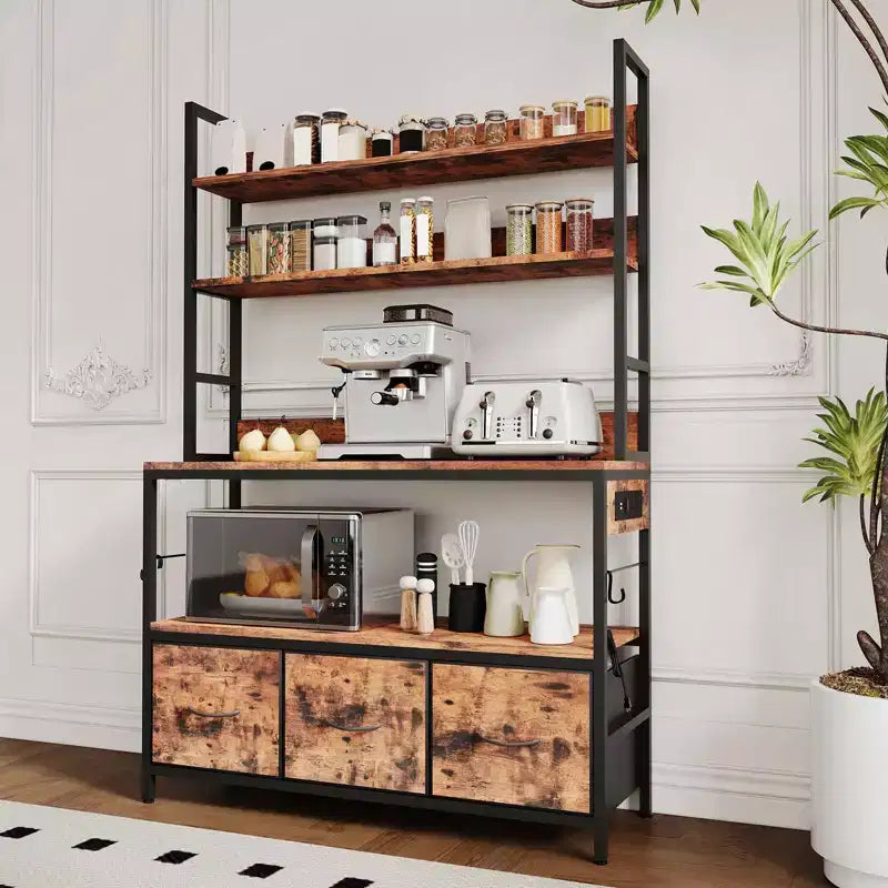 Étagère de cuisine multi-fonctionnelle avec meuble de bar à café