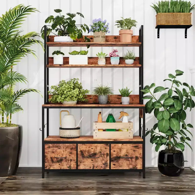 Étagère de cuisine multi-fonctionnelle avec meuble de bar à café