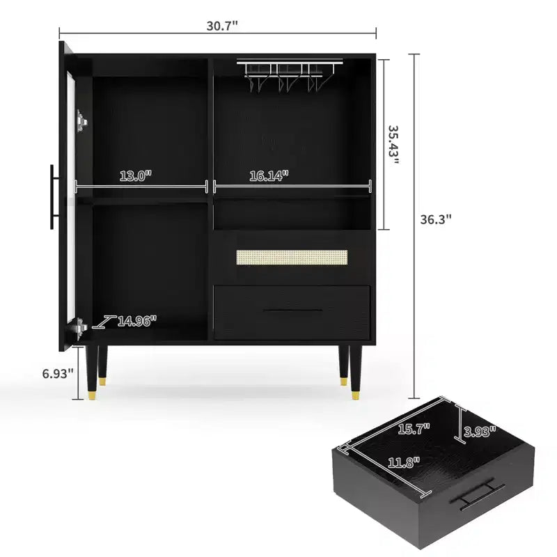 Meuble de rangement moderne pour cave à vin et mini-bar à café