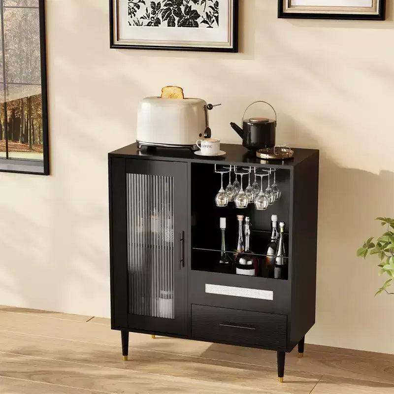 Meuble de rangement moderne pour cave à vin et mini-bar à café