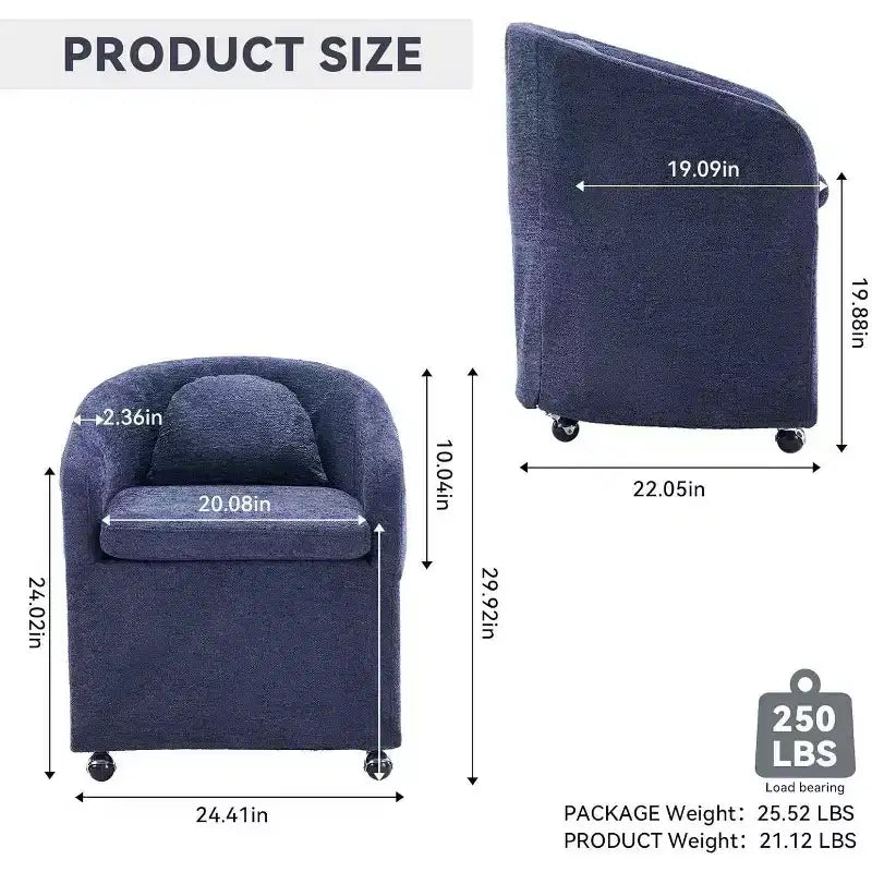 Fauteuil rond 360°, fauteuils rembourrés en chenille