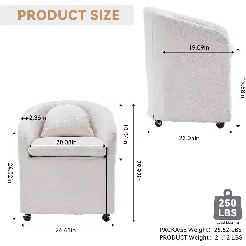 Fauteuil rond 360°, fauteuils rembourrés en chenille
