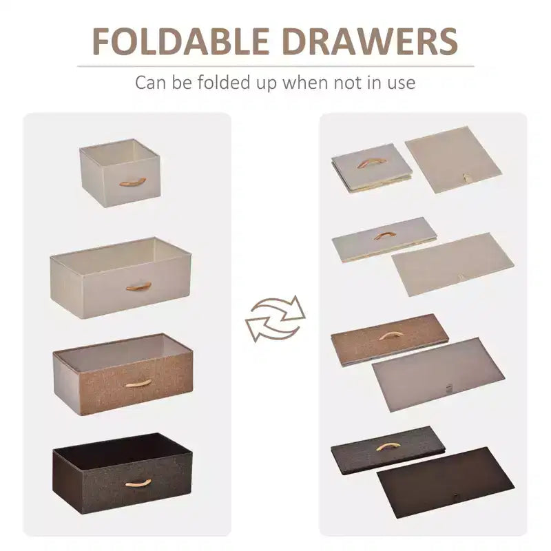 Commode Tour en Tissu, Organisateur de Rangement à 4 Niveaux