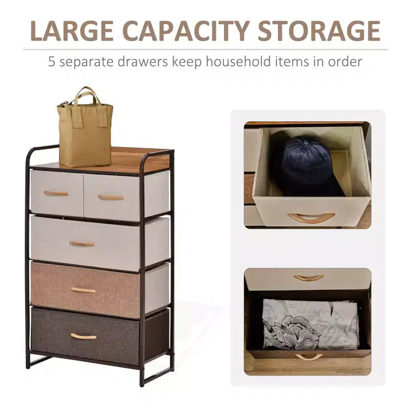Commode Tour en Tissu, Organisateur de Rangement à 4 Niveaux