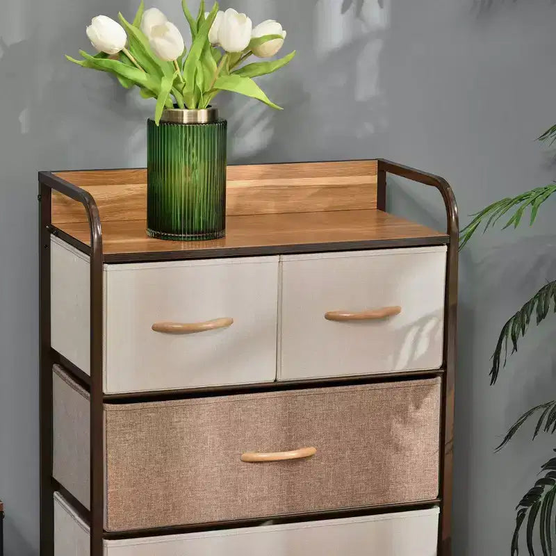 Commode Tour en Tissu, Organisateur de Rangement à 4 Niveaux