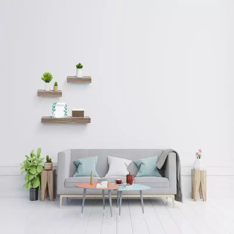 Étagère flottante murale en bois gris clair érable avec support invisible