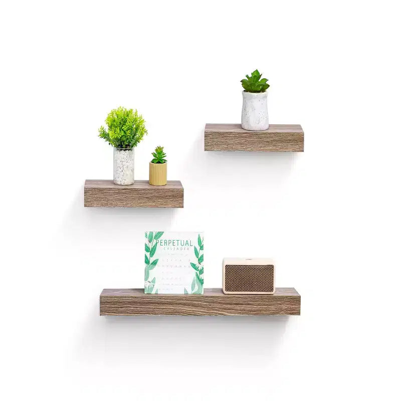 Étagère flottante murale en bois gris clair érable avec support invisible