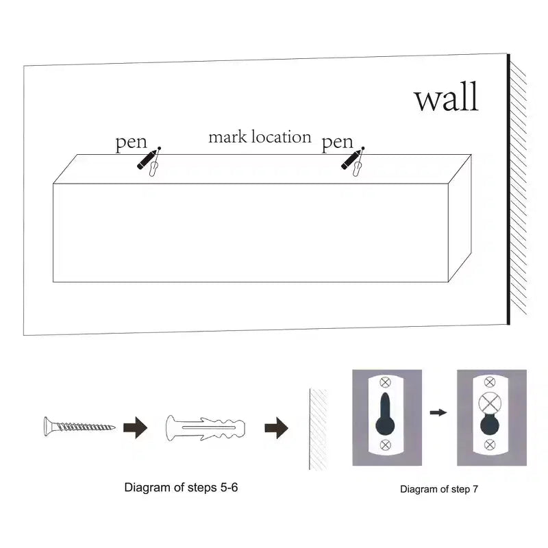 Étagère flottante grise avec support mural invisible en bois