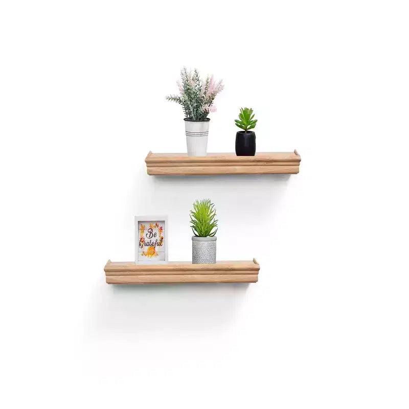 Étagère flottante en érable C avec support invisible pour montage mural en bois