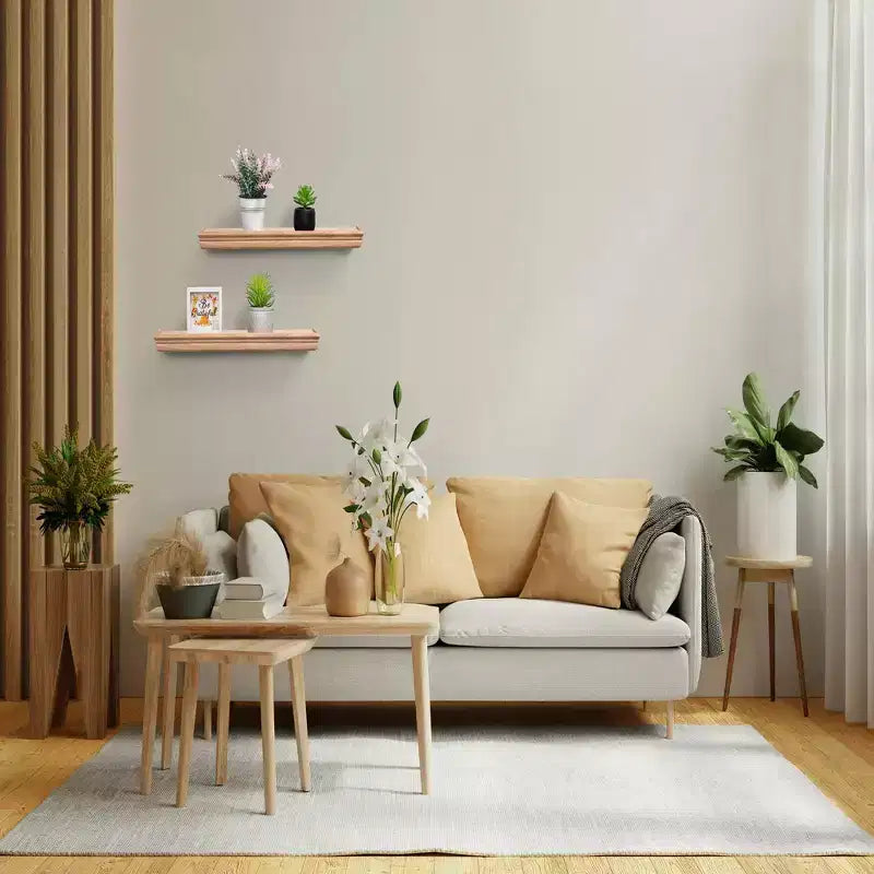 Étagère flottante en érable C avec support invisible pour montage mural en bois