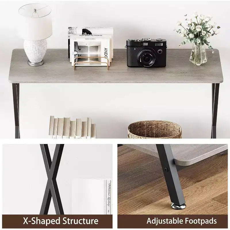 Console, Table de canapé longue de style industriel pour l'arrière du canapé