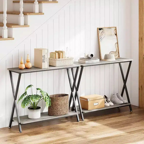 Console, Table de canapé longue de style industriel pour l'arrière du canapé