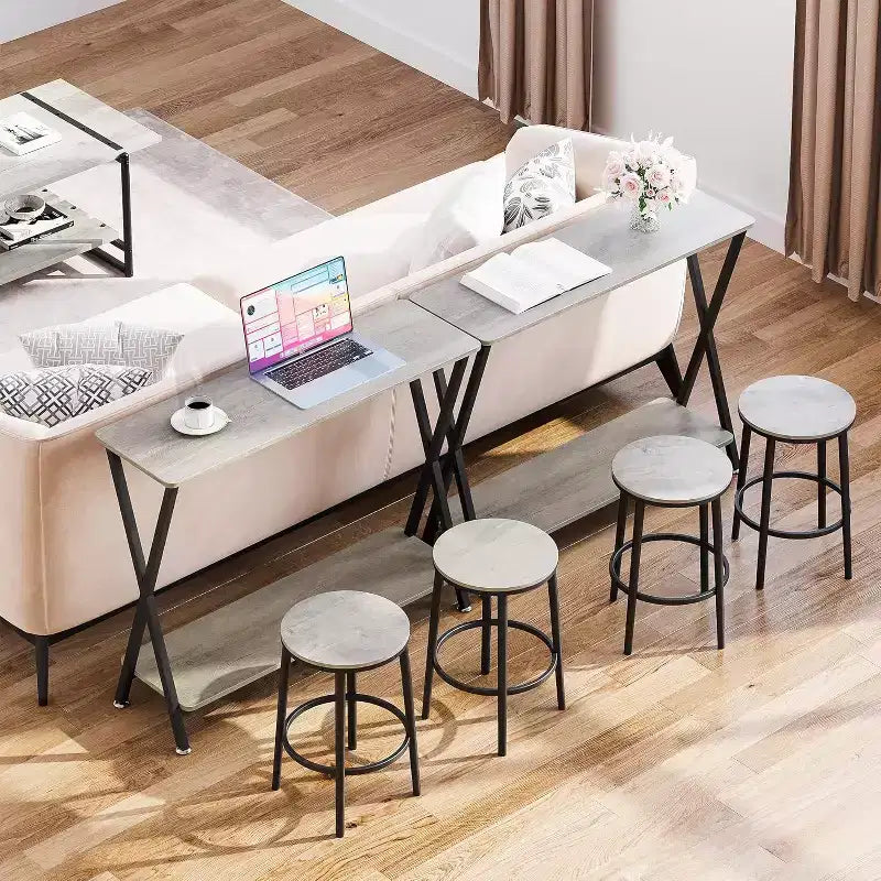 Console, Table de canapé longue de style industriel pour l'arrière du canapé