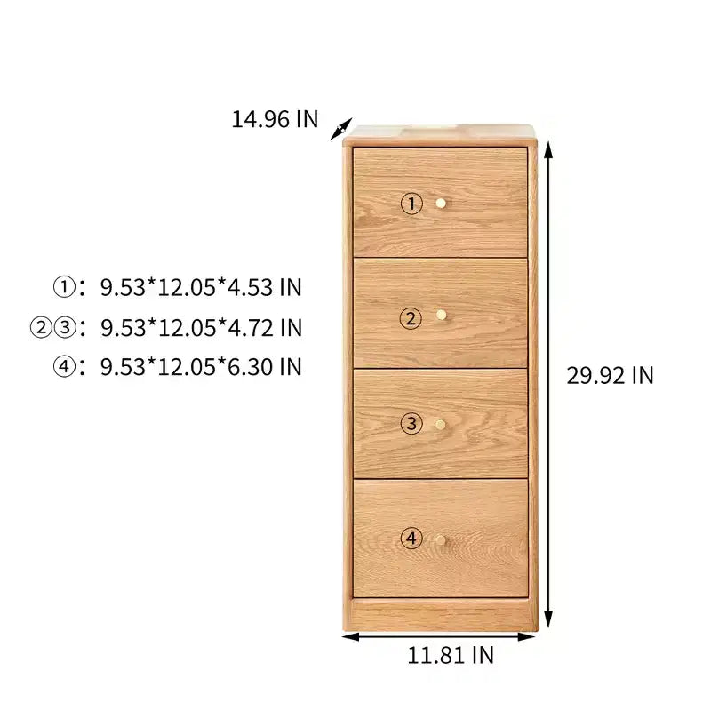 Commode en chêne massif, Meuble de rangement à 3 ou 4 tiroirs