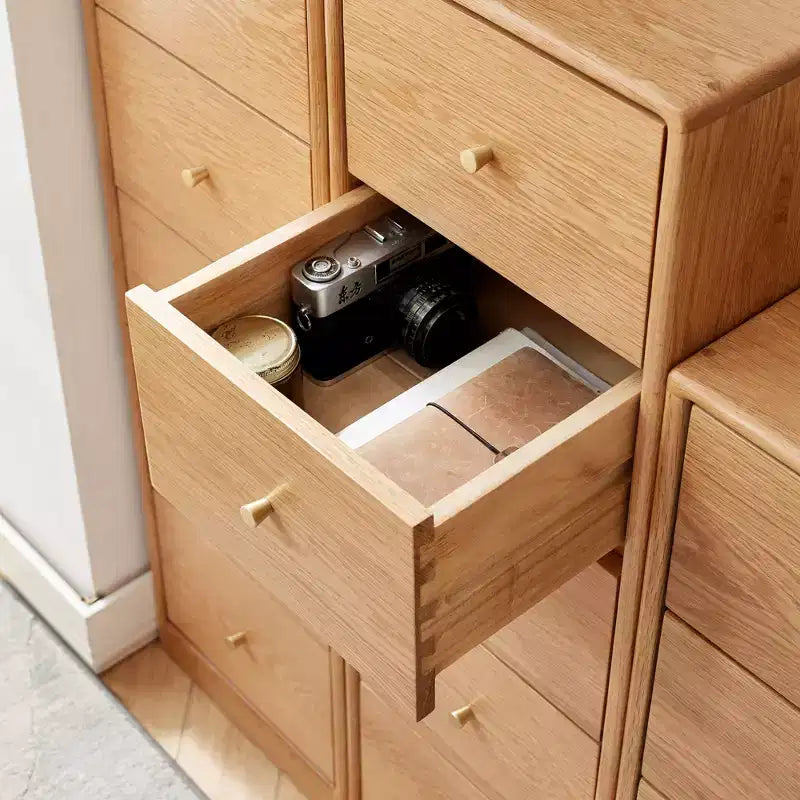Commode en chêne massif, Meuble de rangement à 3 ou 4 tiroirs