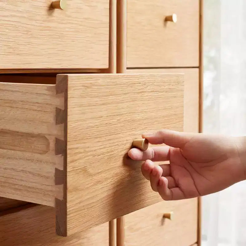Commode en chêne massif, Meuble de rangement à 3 ou 4 tiroirs