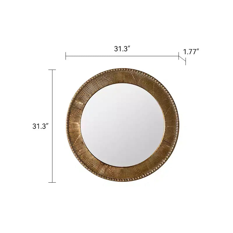 Miroir mural rond texturé martelé Miroir rustique