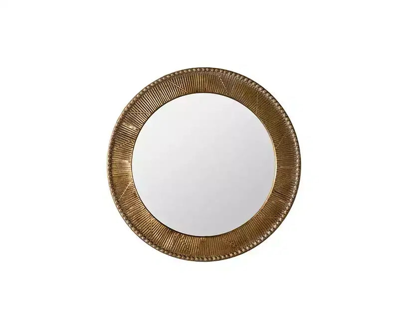 Miroir mural rond texturé martelé Miroir rustique
