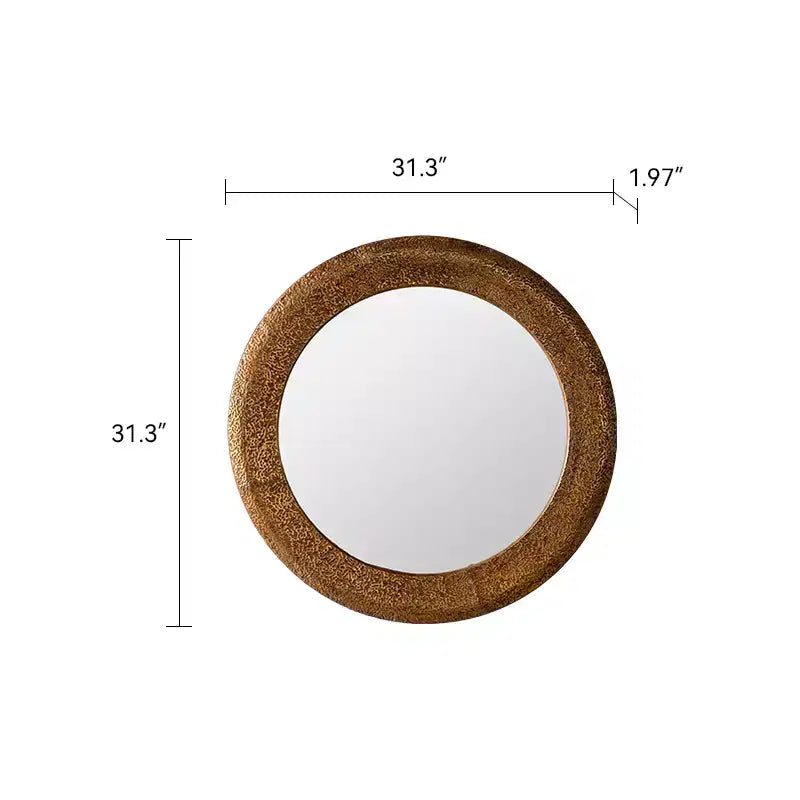 Miroir mural rond texturé martelé Miroir rustique