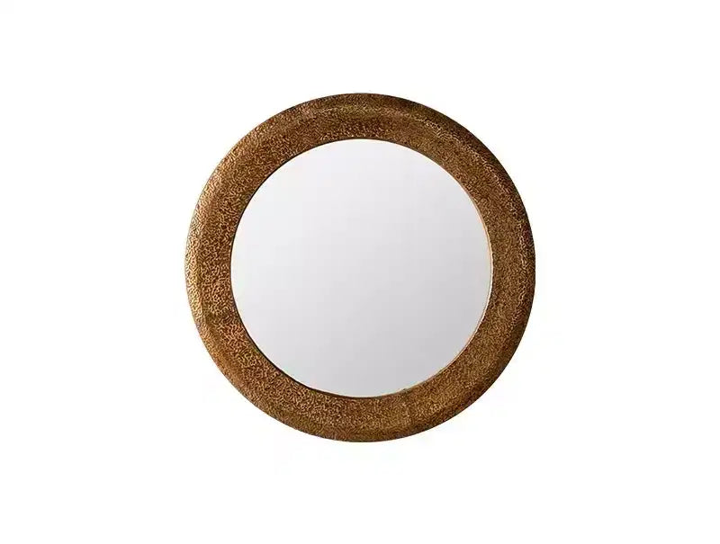 Miroir mural rond texturé martelé Miroir rustique