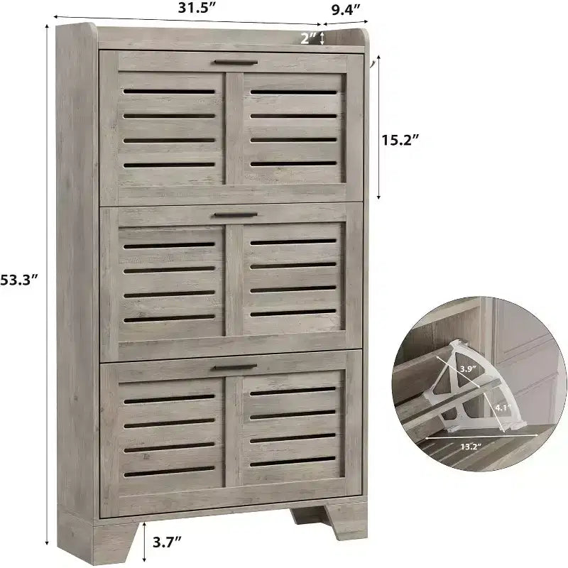Meuble à Chaussures avec Tiroirs Basculants, Meuble de Rangement pour Chaussures sur Pied