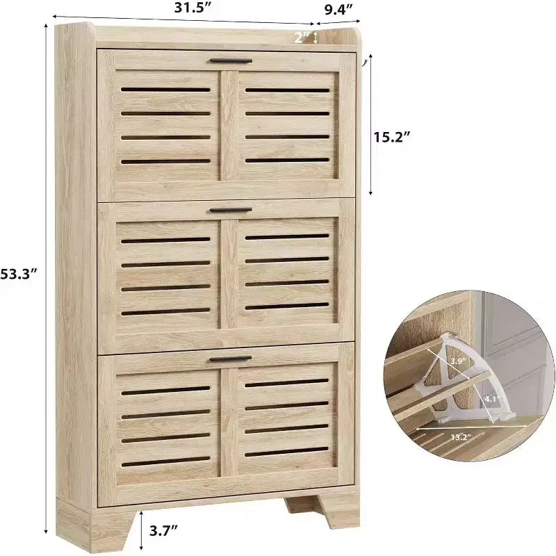 Meuble à Chaussures avec Tiroirs Basculants, Meuble de Rangement pour Chaussures sur Pied