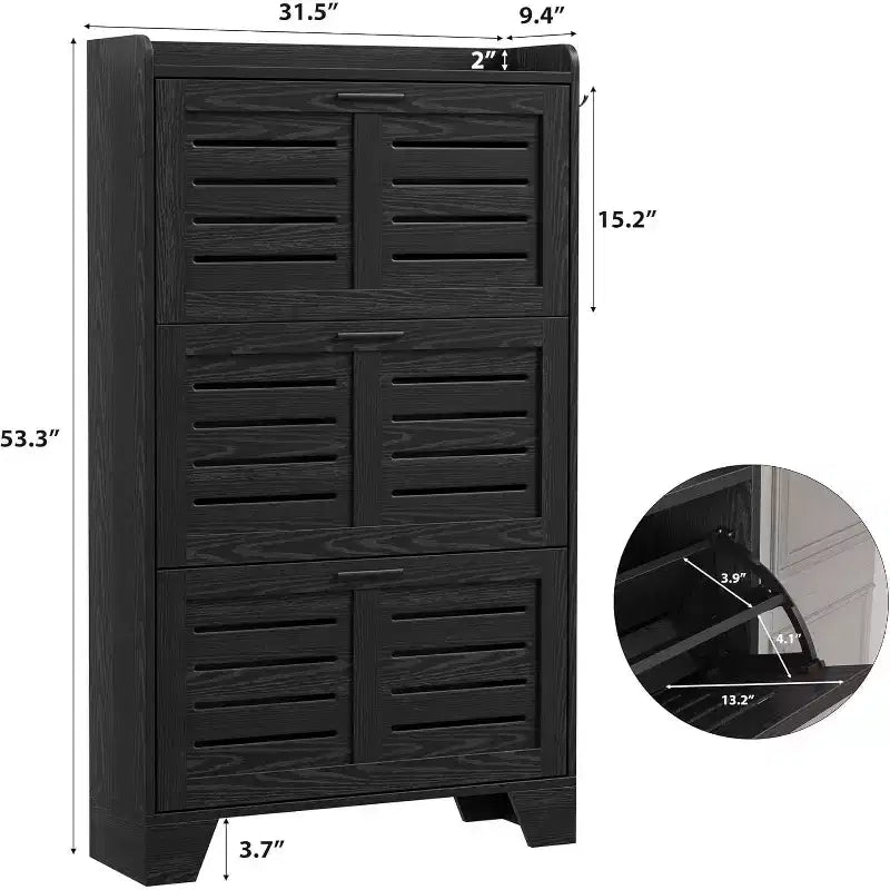 Meuble à Chaussures avec Tiroirs Basculants, Meuble de Rangement pour Chaussures sur Pied