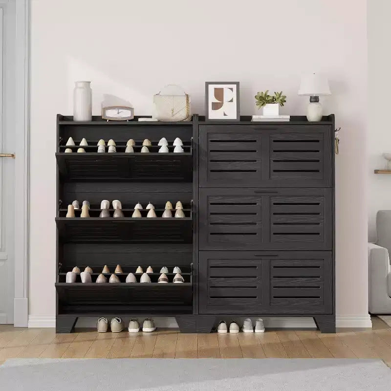 Meuble à Chaussures avec Tiroirs Basculants, Meuble de Rangement pour Chaussures sur Pied