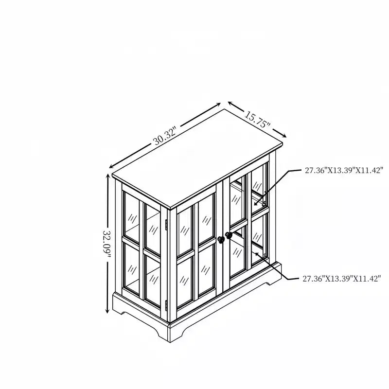 Meuble d'angle vitrine avec éclairage et portes en verre