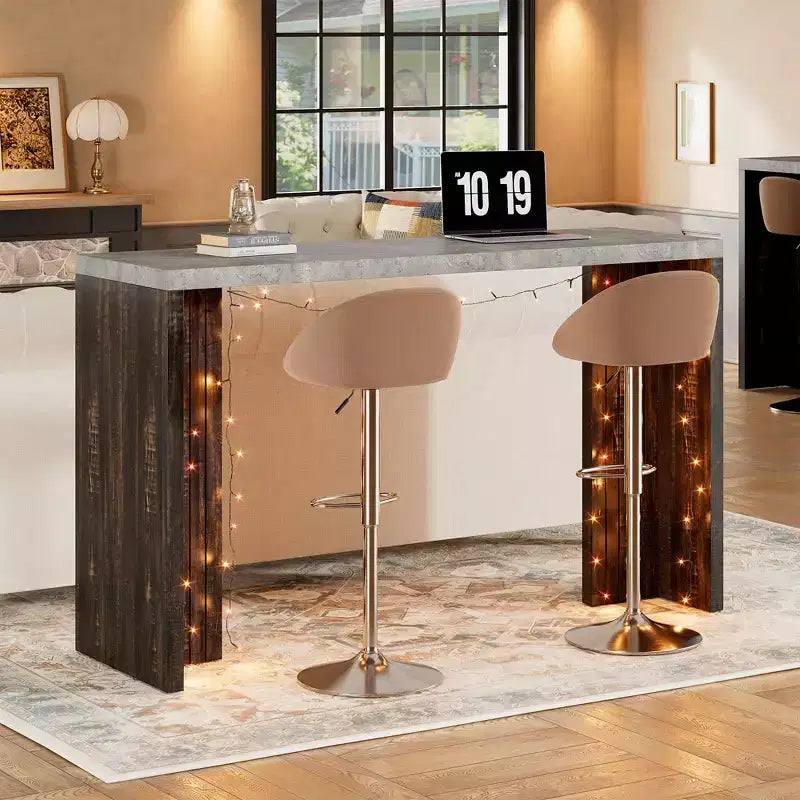 Table de bar mange-debout à hauteur de comptoir avec plateau extra-épais