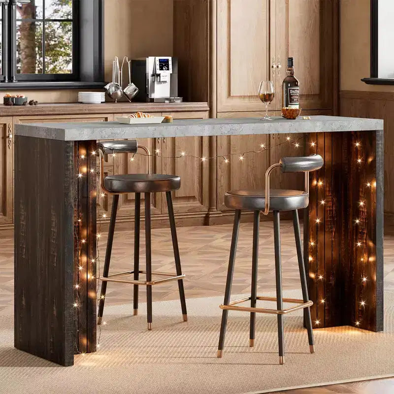 Table de bar mange-debout à hauteur de comptoir avec plateau extra-épais