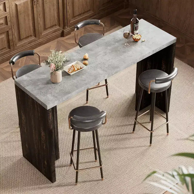 Table de bar mange-debout à hauteur de comptoir avec plateau extra-épais