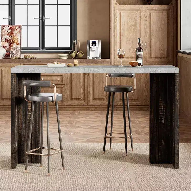 Table de bar mange-debout à hauteur de comptoir avec plateau extra-épais