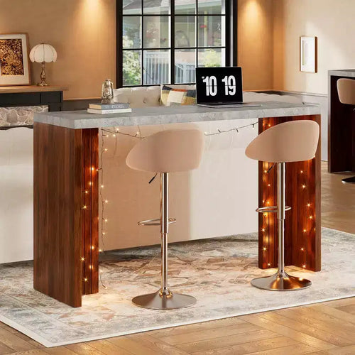 Table de bar mange-debout à hauteur de comptoir avec plateau extra-épais