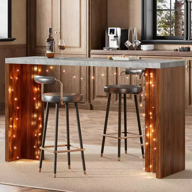 Table de bar mange-debout à hauteur de comptoir avec plateau extra-épais
