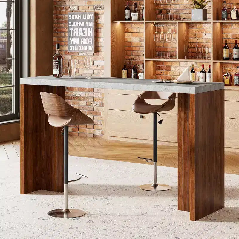 Table de bar mange-debout à hauteur de comptoir avec plateau extra-épais