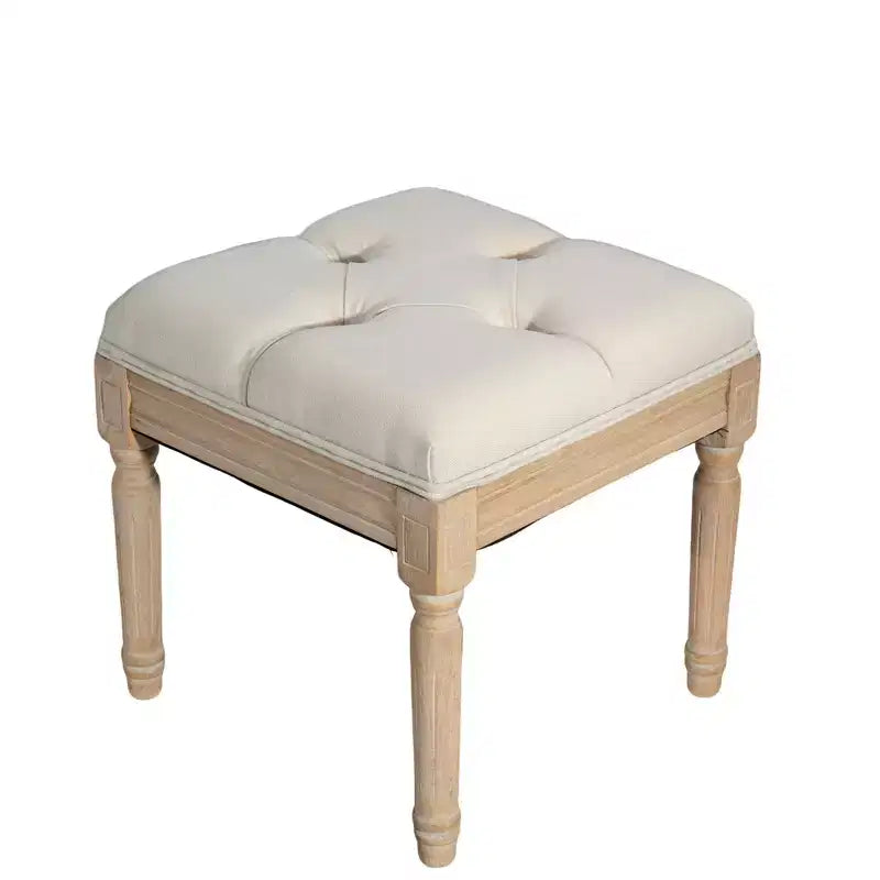 Petit banc rembourré, pouf rustique carré tapissé, tabouret de coiffeuse