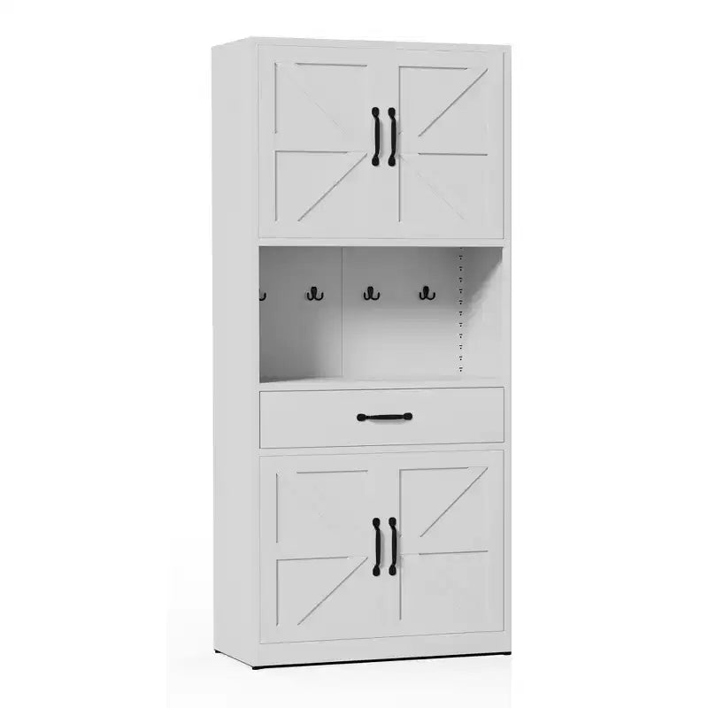 Meuble de rangement moderne robuste en acier blanc pour garde-manger