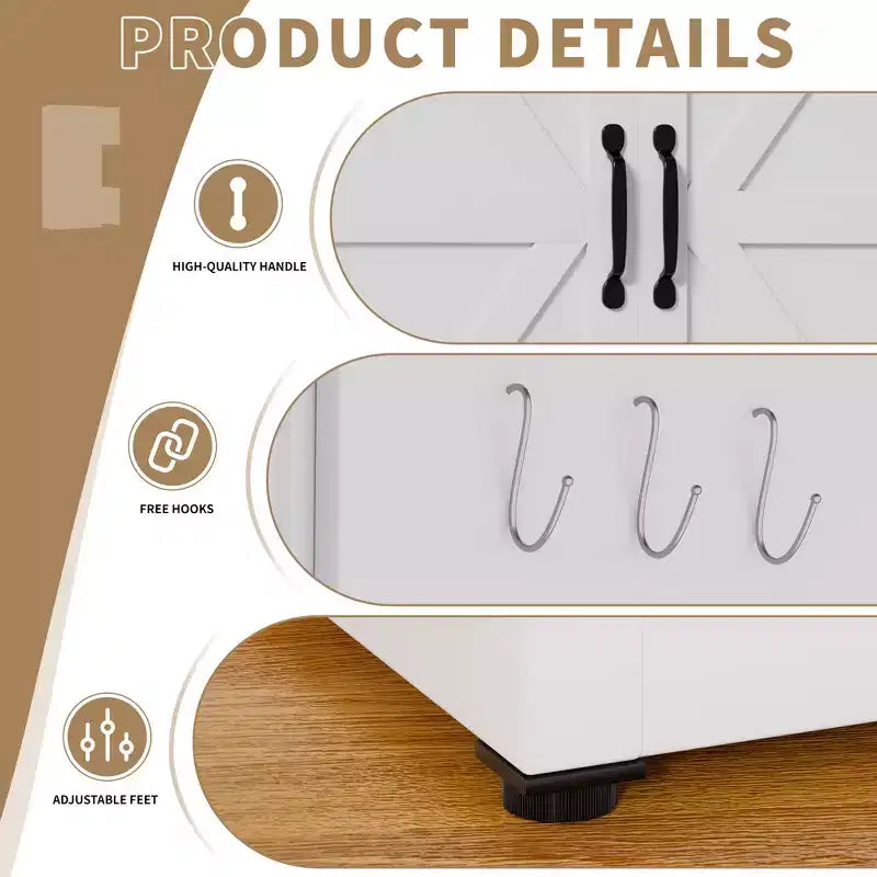 Meuble de rangement moderne robuste en acier blanc pour garde-manger